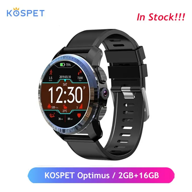 Смарт часы KOSPET Optimus Pro 3 ГБ 32 800 мАч с двумя системами 4G водонепроницаемые 8 Мп 1 39