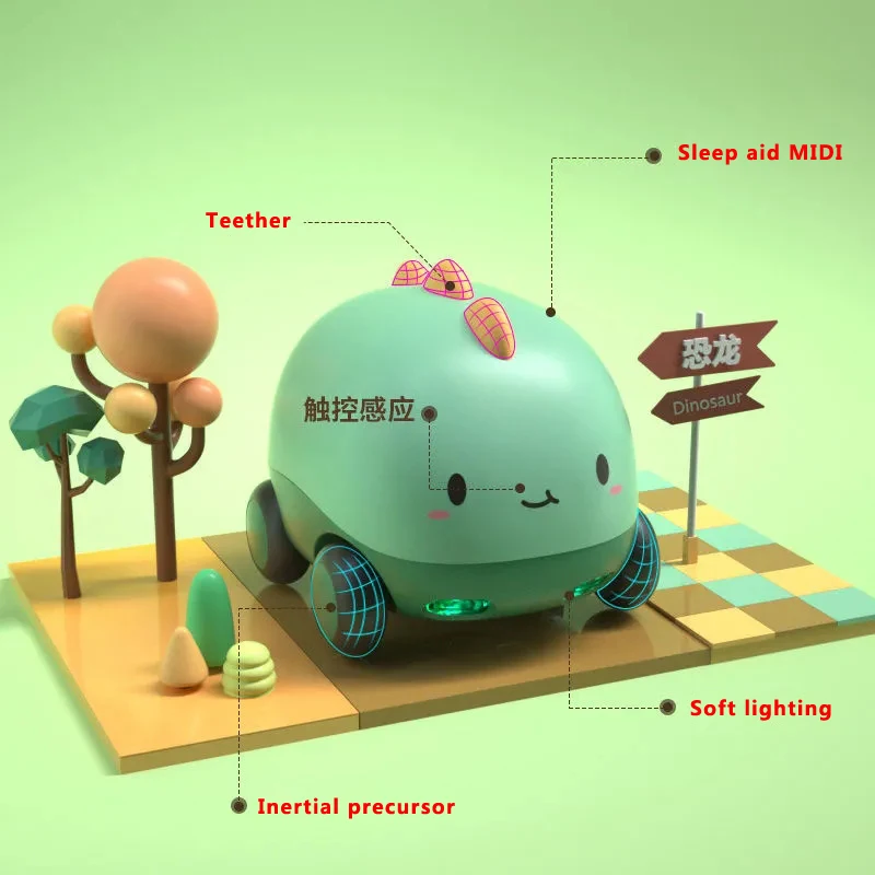 

Baby Toy Car Puzzle 0-3 Years Old 4 Power-Assisted Pull Back Inertia Belt Can Chew Teether Children