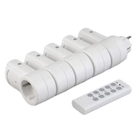 5 wireless remote control switches socket power outlets electrical plugs adaptors with remote control eu plug white