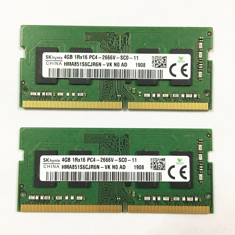 

Sk hynix DDR4 RAM 4GB 1Rx16 PC4-2666V-SC0-11 ddr4 4gb 2666MHz Laptop memory