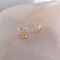 new fashion cute zircon hollow rabbit carrot stud earrings for women jewelry gifts