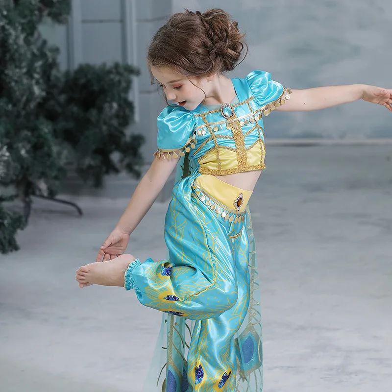 Платье принцессы жасмин для маленьких девочек малышей детей на Хэллоуин