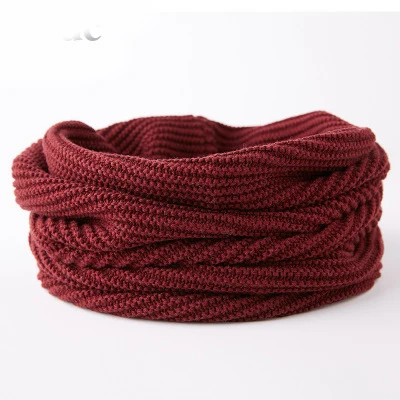 Унисекс толстый теплый шарф из чистой шерсти Круглый для мужчин и женщин Осень