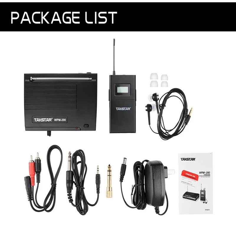 Бутиковая система сценического монитора 1 передатчик 6 приемников Takstar WPM 200 UHF