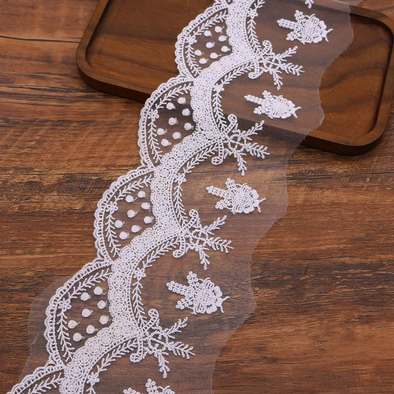 2 ярда кружева хлопок вышивка французская марлевая кружевная лента Ткань diy