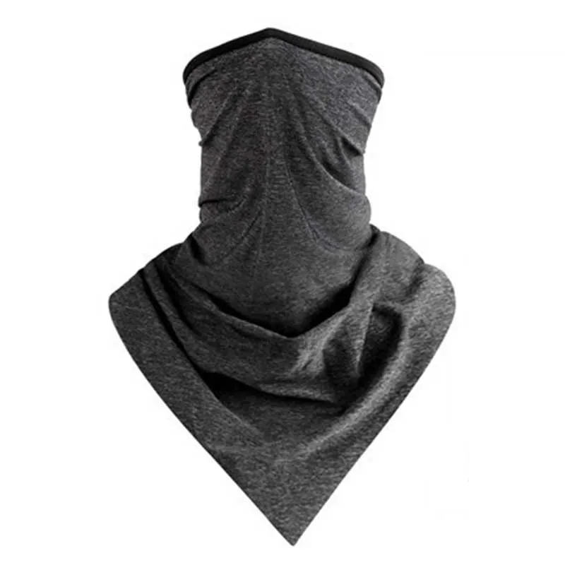 deep gray Летняя маска для велоспорта, дышащая маска для спорта на открытом воздухе, шелковая бандана, повязка на голову, анти-УФ, тренировочная маска для бега - Цвет: deep gray