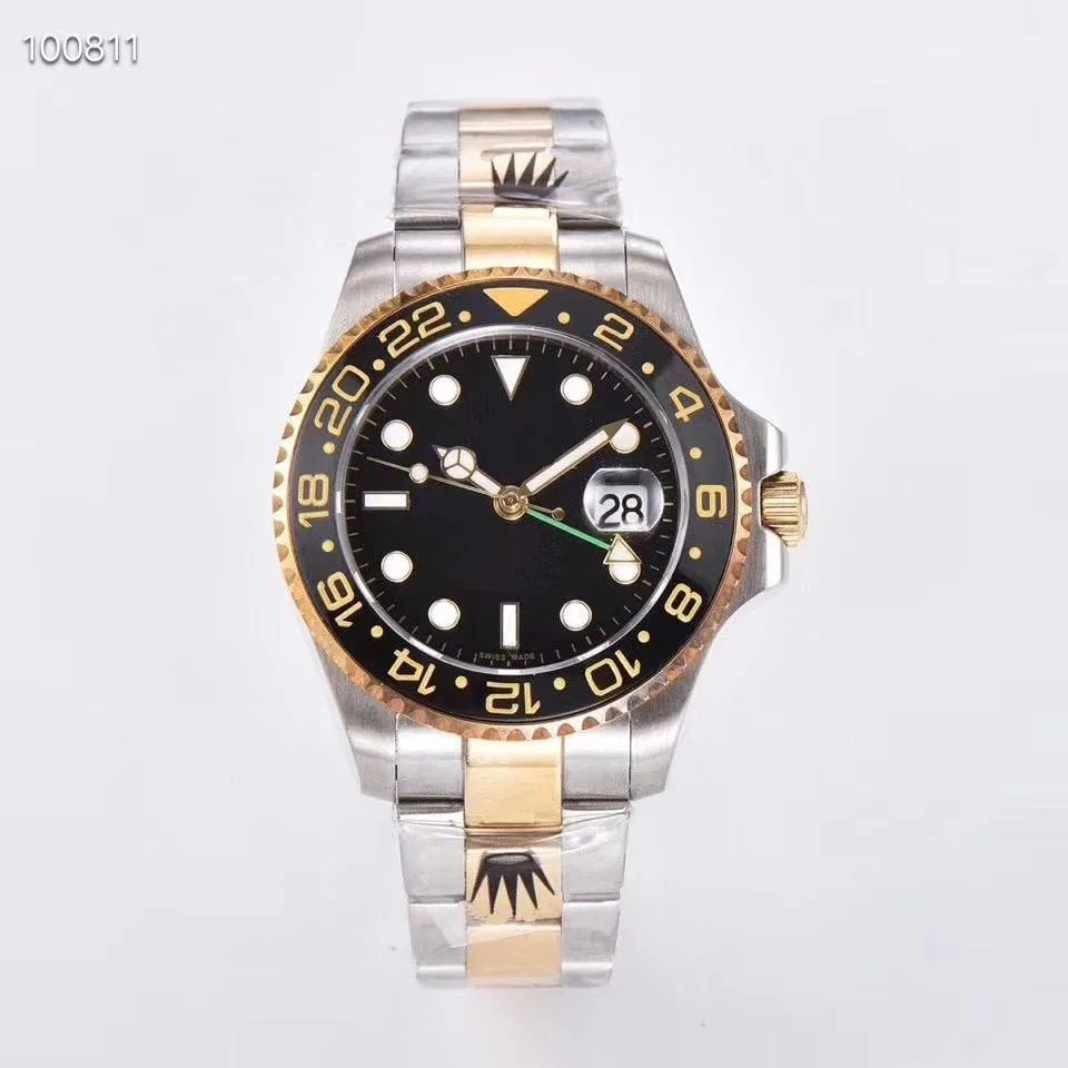 

2021 new models Luxury new men's luxury watch GMT series ceramic rose gold 40MM dial 316L strap automatic mechanical wristwatch