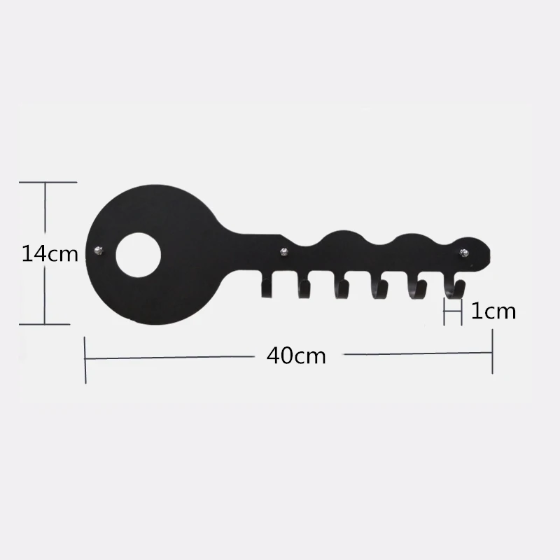 

No Tools No Drill Decorative Wall Mounted Skeleton Key Holder | Modern Key with 6 Hooks | Wall Mounted Coat Rack