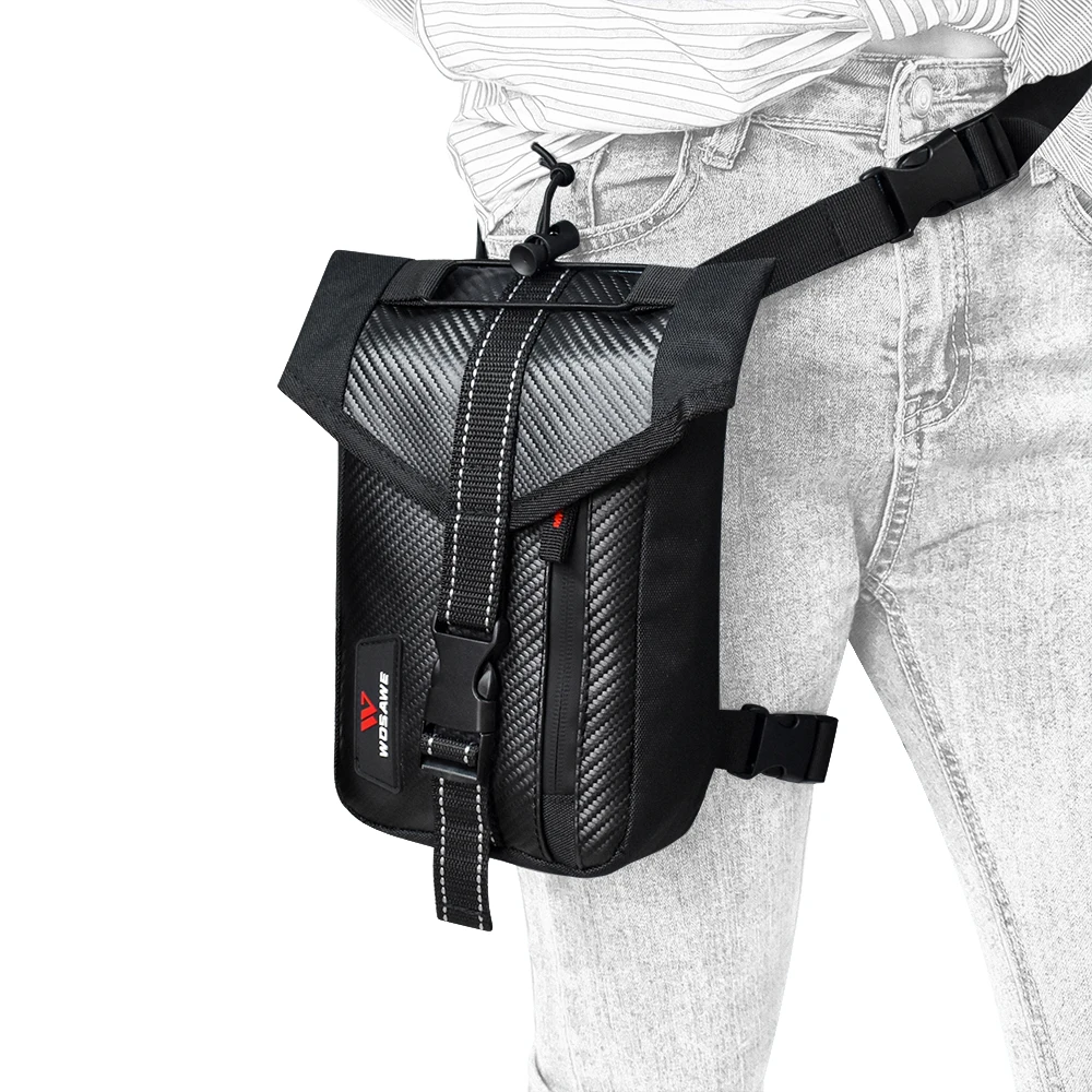 

WOSAWE Motorcycle Drop Leg Bag Fanny Pack Thigh Belt Hip Bum Waterproof Outdoor Casual Waist Bag Riding Travel Bike Bag Black