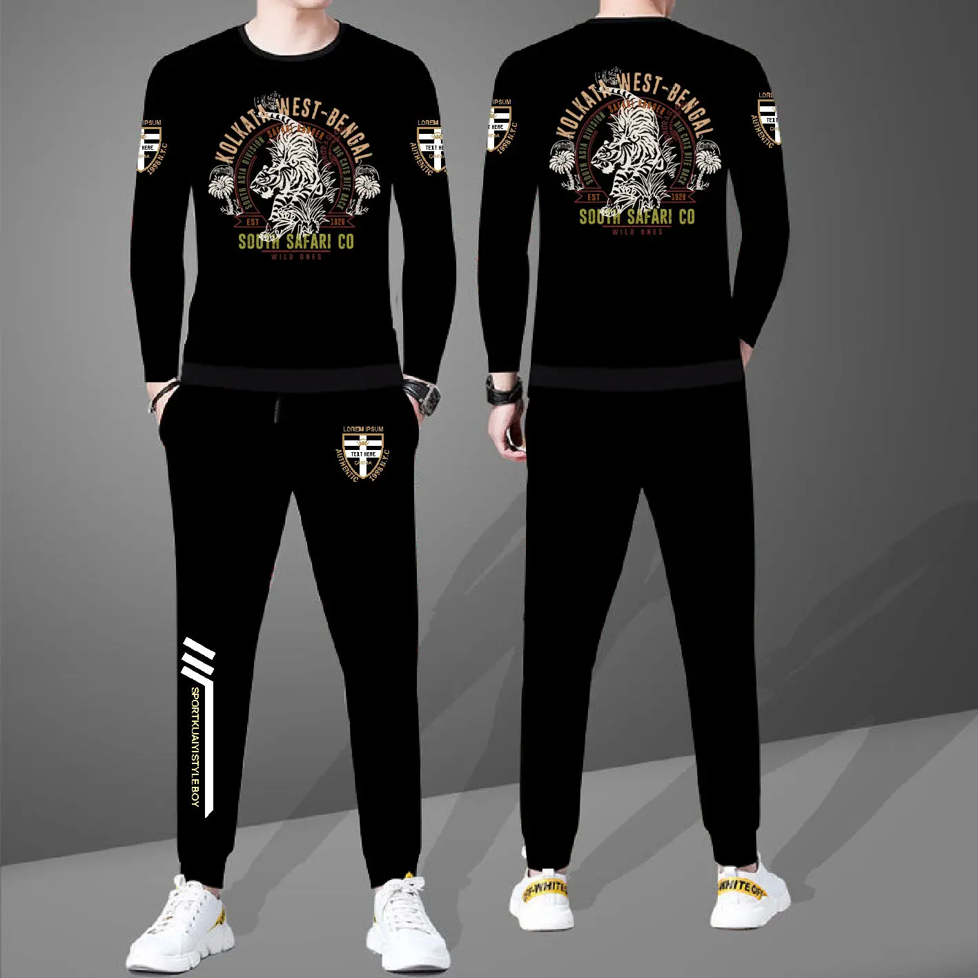 Warm clothes fall cotton outdoor sports wear leisure clothes suit for boys sports set of clothes