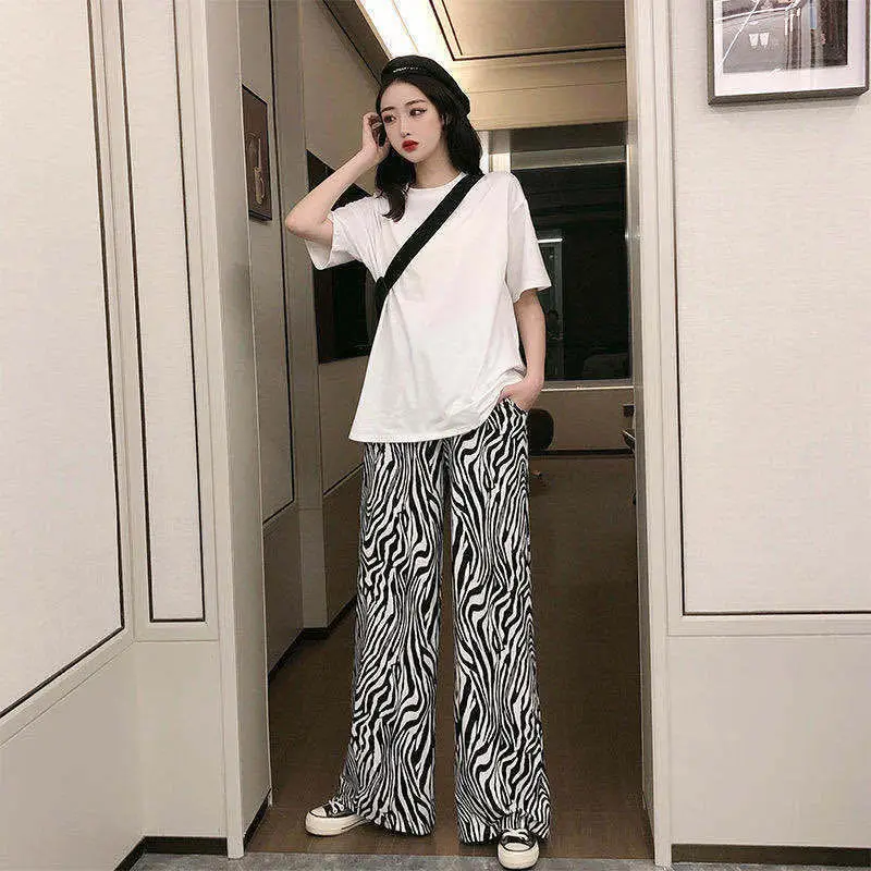 

Брюки женские с леопардовым принтом, свободные спортивные штаны для девушек, уличная одежда, 4xl 3xl