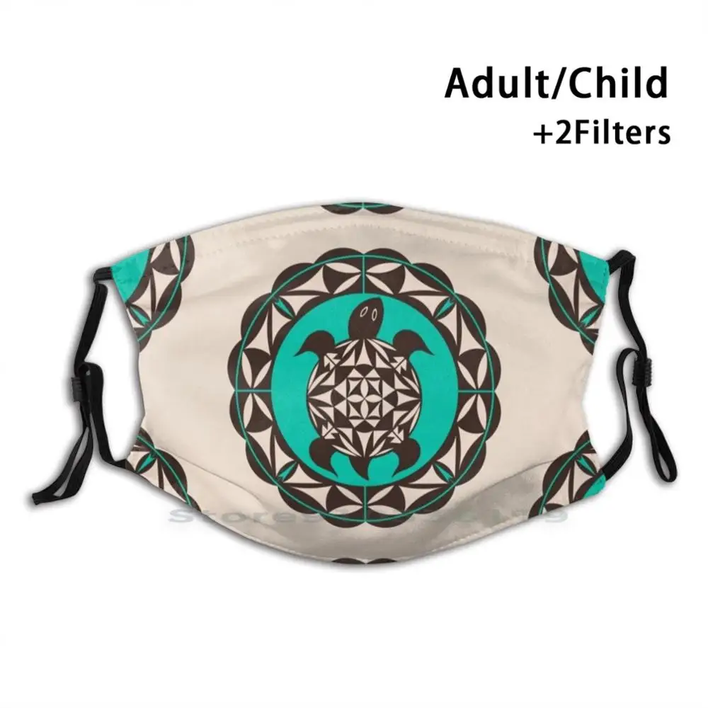 

Turtle Print Reusable Mask Pm2.5 Filter Face Mask Kids Turtle Native Native Turtle Blue Pink Purple Cute