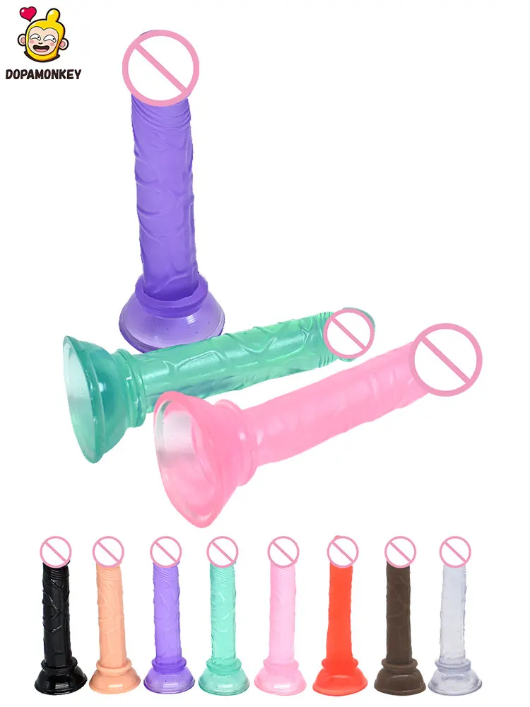 Допамонки маленький фаллоимитатор Анальная пробка желе присоска пенис женский