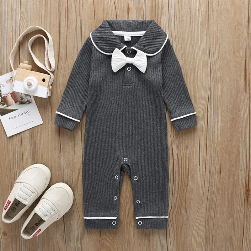 Детский трикотажный комбинезон с длинным рукавом и воротником Питер Пэн | Мать