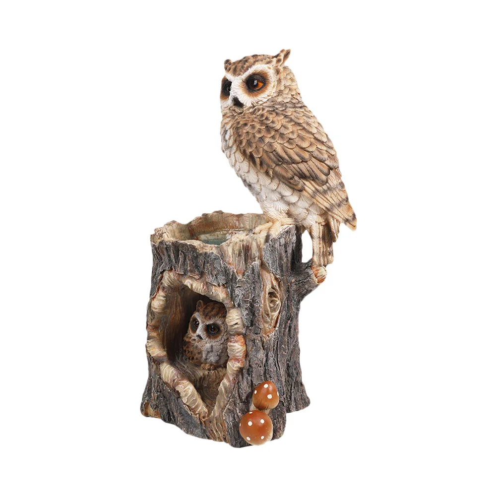 

1Pc Garden Glowing Resin Decoration Outdoor Courtyard Owl Adornment Photo Prop