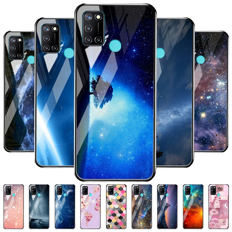 Закаленное стекло для OPPO Realme 7i чехол жесткий телефона C17 защитные чехлы