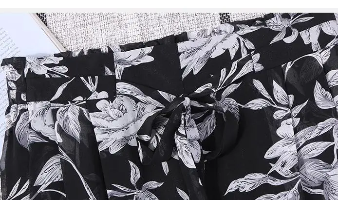 Женские эластичные шорты с высокой талией желтые цветочным принтом в Корейском