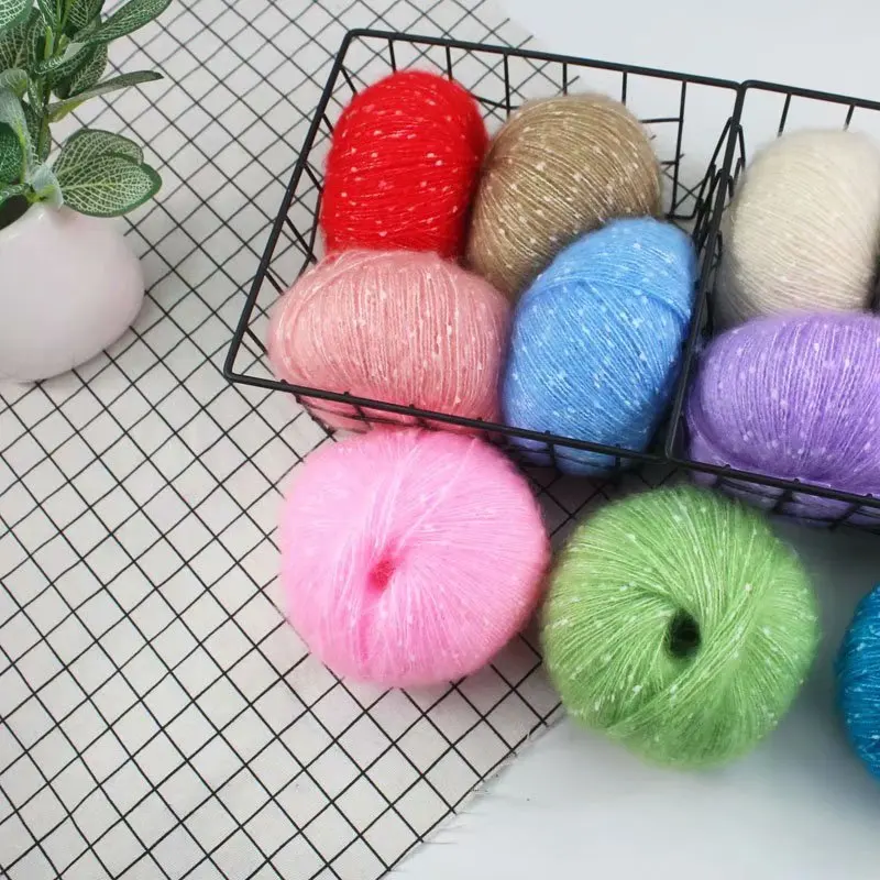 50g/ball mohair yarn crochet Skin-friendly Snowflake Pony Mohair Yarn Handmade DIY Woven Fine Wool Baby Sweater Scarf Neck Shawl | Дом и сад