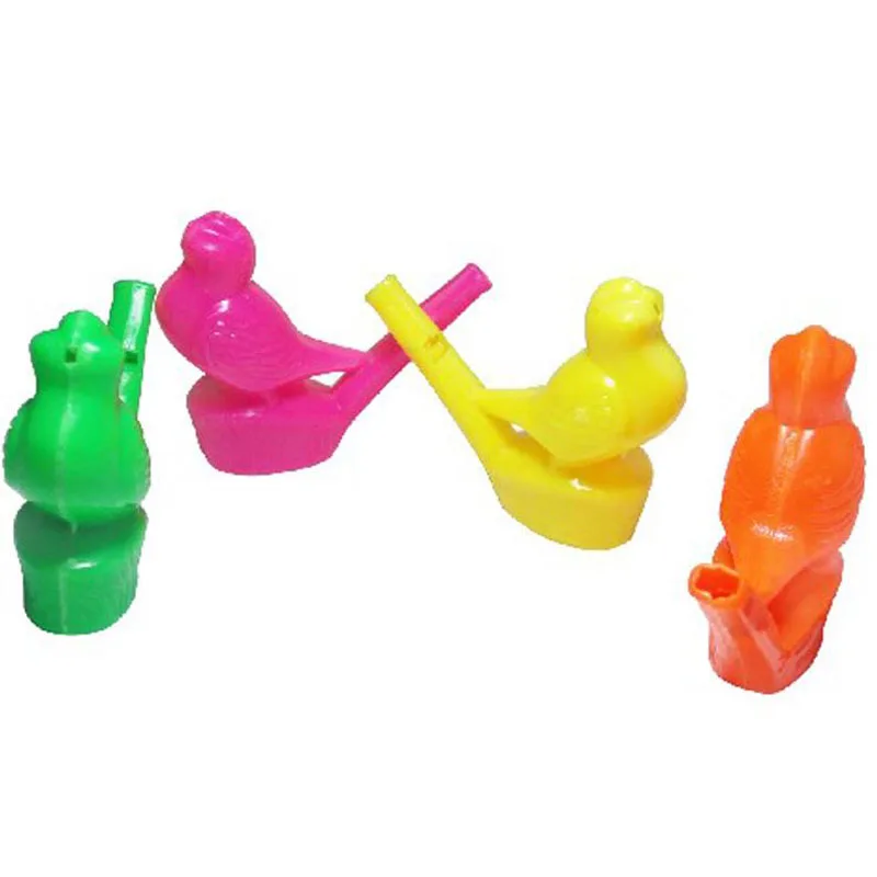 10 шт./партия милые красочные воды свистки в виде птиц игрушки для детей свисток