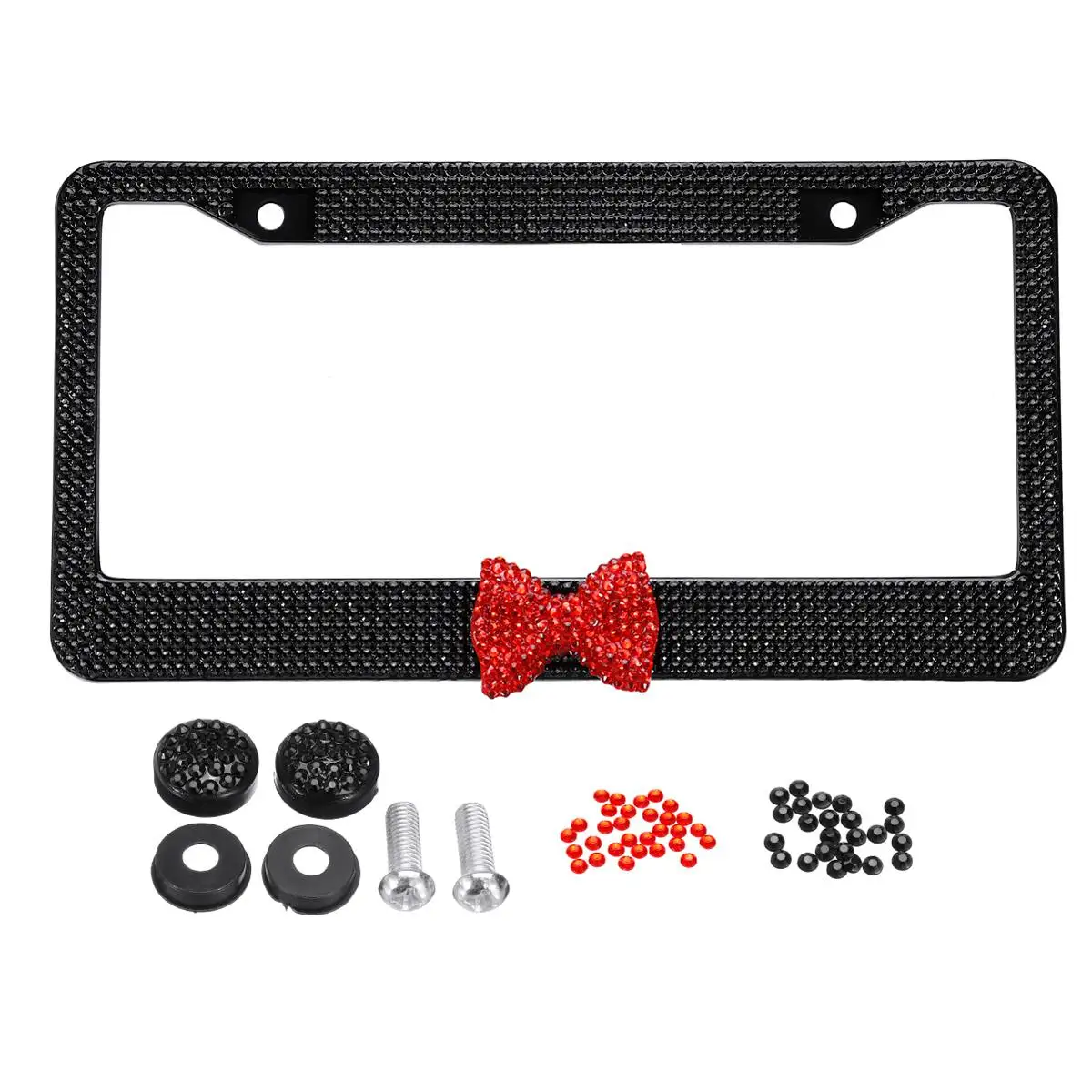 2x 31cmx16cm License Plate Stainless Steel Frame Bling Crystal Rhinestone for Car Truck Vehicle Styling | Автомобили и мотоциклы