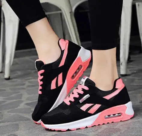 

2021 Women Air Cushion Sports Shoes Outdoor Running Lace Up Ladies Shoes Woman Sneakers Tenis Feminino Casual Flats