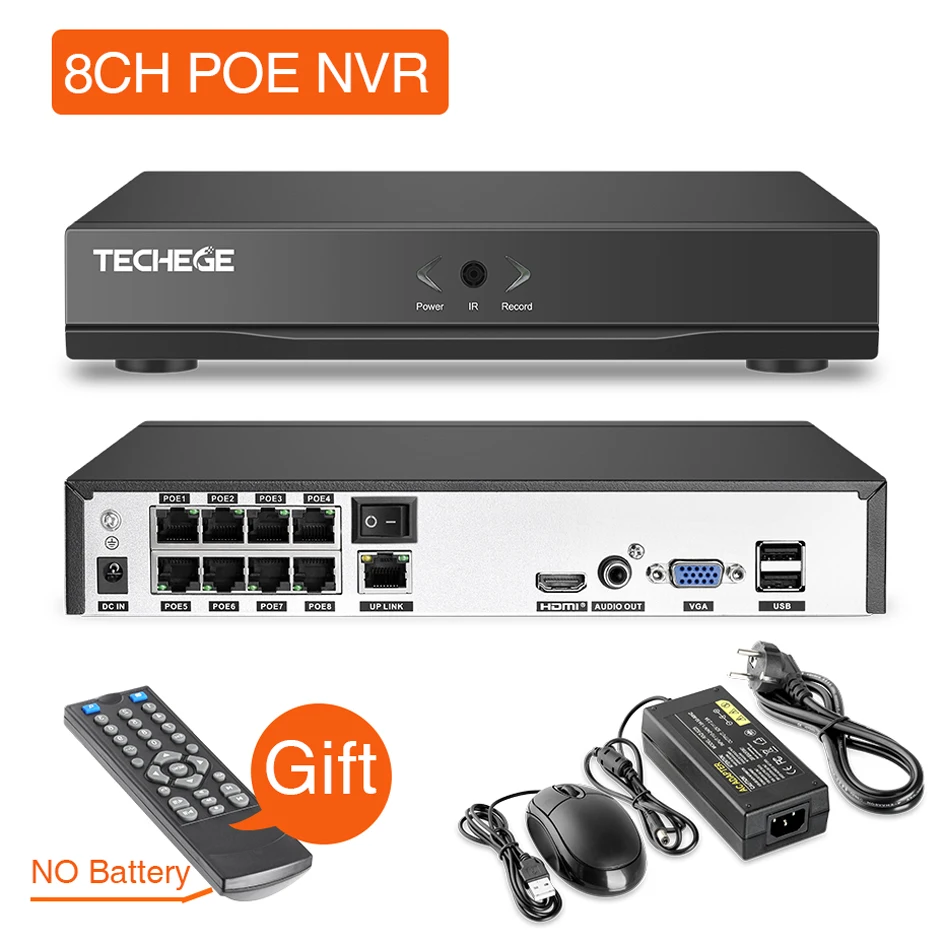 Techege 16CH 5MP аудио запись POE камера безопасности CCTV система 2592x1944 NVR Открытый