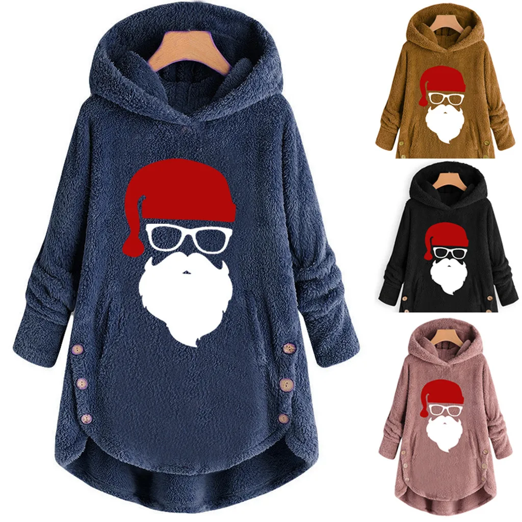 Размера плюс с длинным Для женщин Платья свитеры плюшевое пальто капюшоном