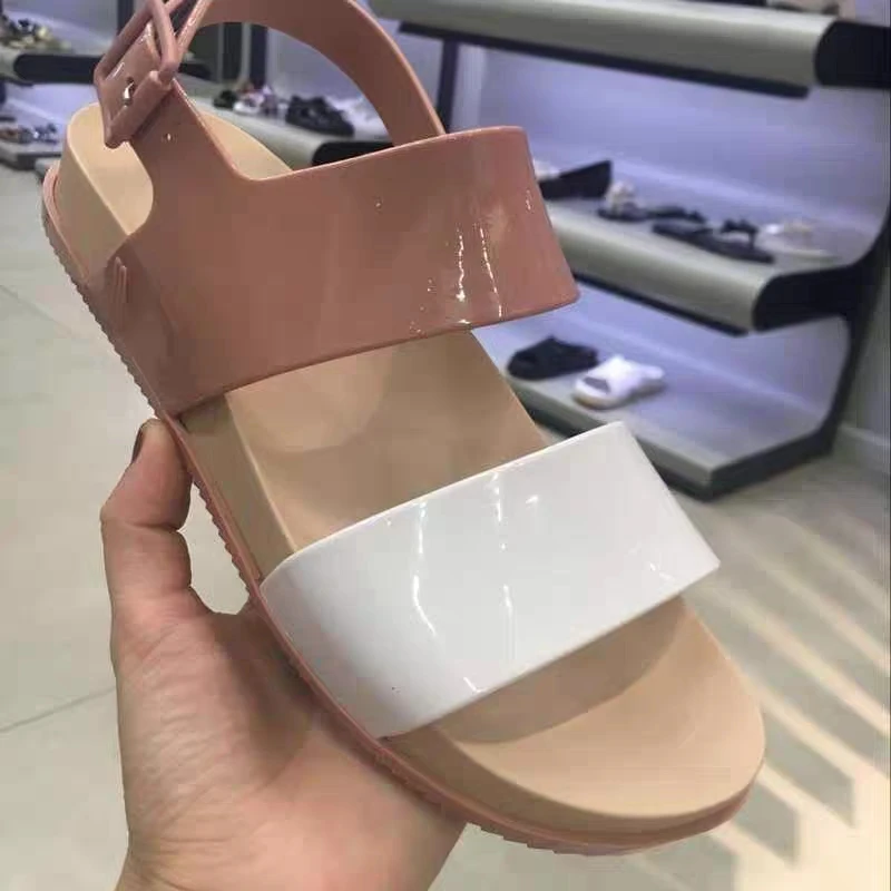 Melissa/женские сандалии гладиаторы на плоской подошве с открытым носком и