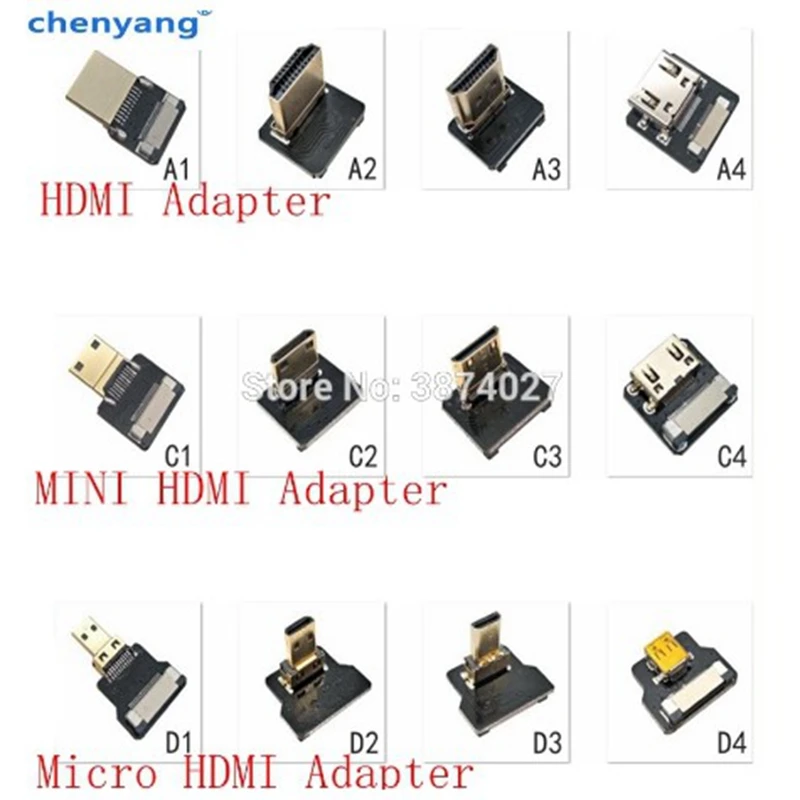 FPV Micro/Mini HDMI-совместимый адаптер 90 градусов 5 см-100 см FPC плоский кабель HDMI шаг 20