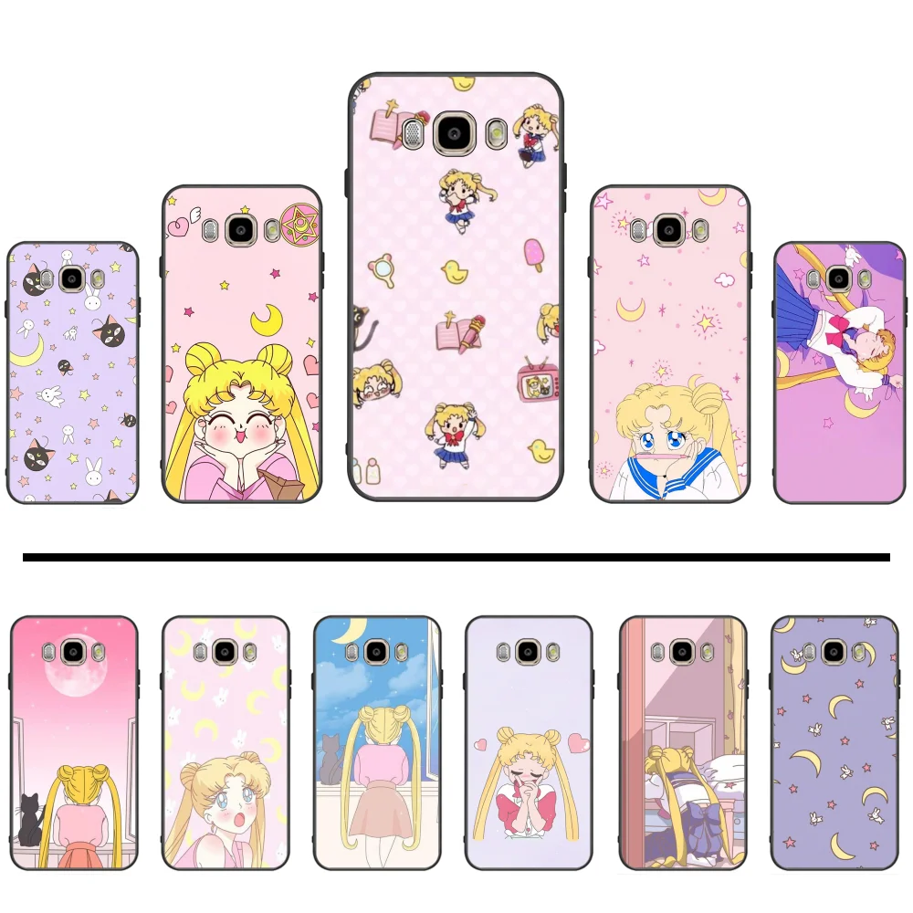 Новый чехол для мобильного телефона Sailor Moon Cute Anime Samsung Galaxy J2 J4 J5 J6 J7 J8 2016 2017 2018 Prime Pro