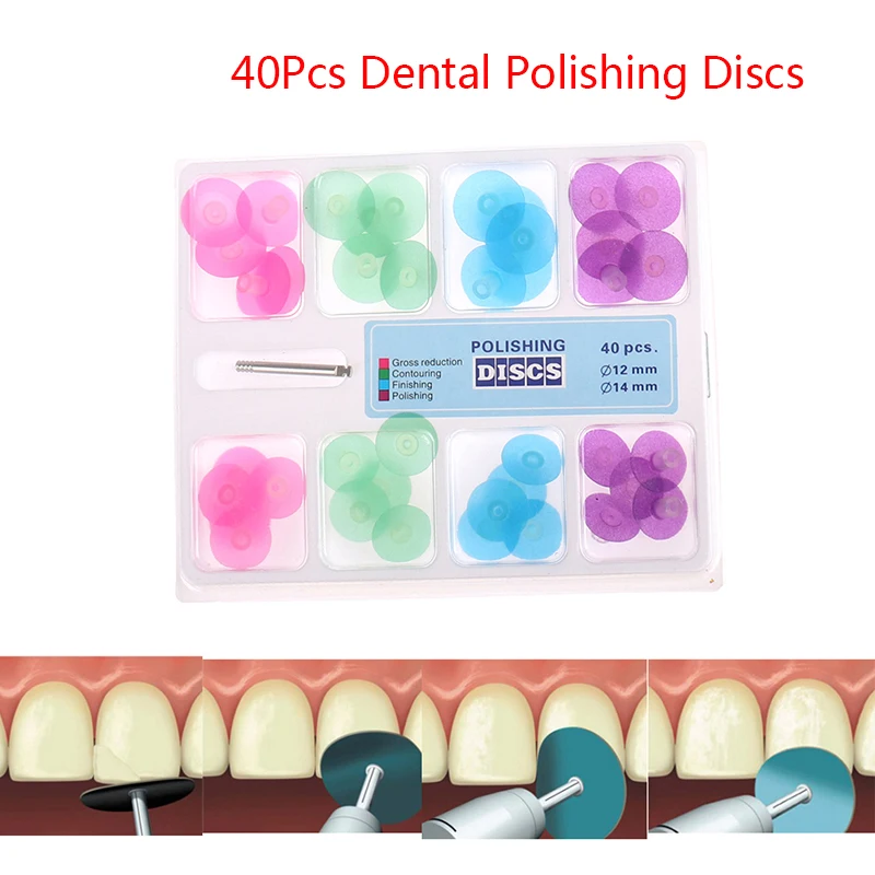 

40Pcs Dental Disc Dental Polishing Strips Mandrel Set Dental Supplies Resin Filling Material Dentist Tools Tooth Polishing Tool