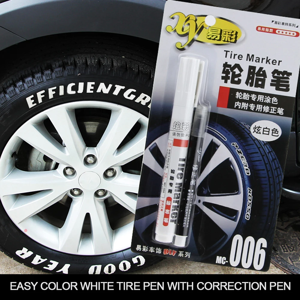 1 комплект белого цвета Перманентный маркер для шин ручка для автомобильных шин и шина для мотоциклов Автомобильные аксессуары