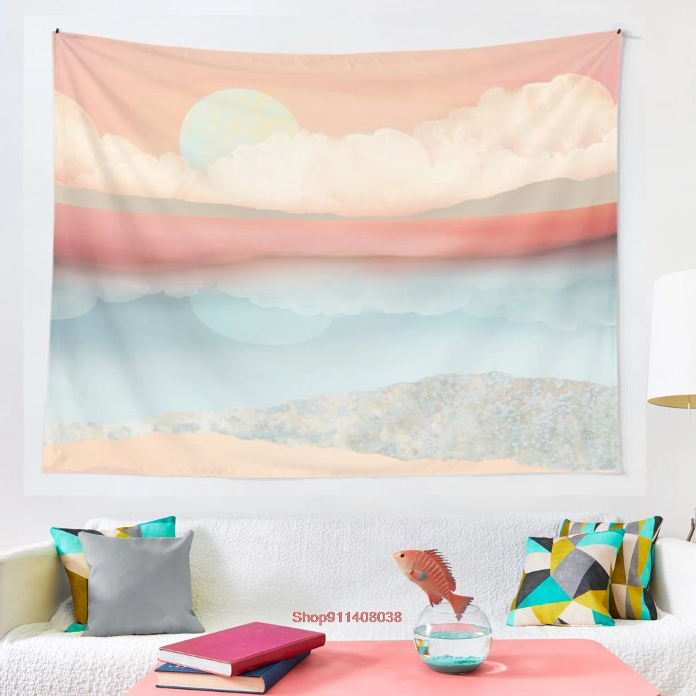 

Mint Moon Beach tapestry Cover Beach Towel Picnic Yoga Mat Home Decoration Wall Hanging