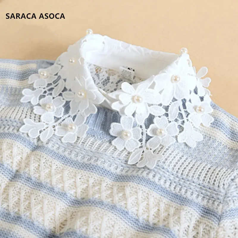 Модный кружевной ажурный съемный воротник Женский Универсальный свитер с