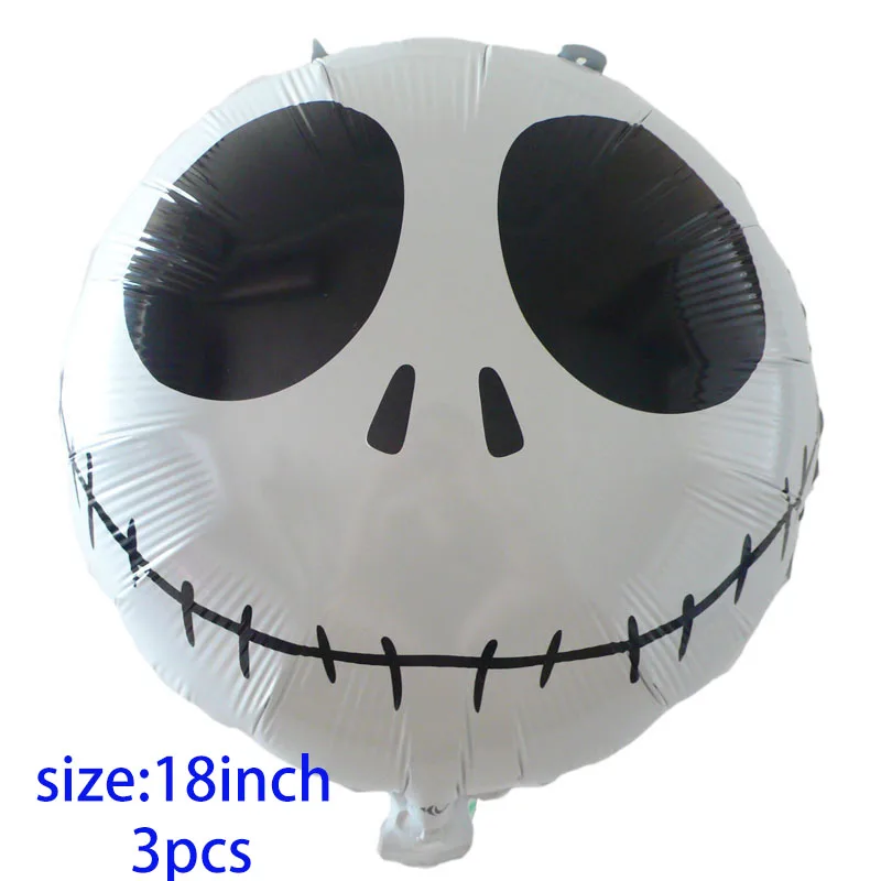 3pcs 18inch round3 10 шт./лот надувные воздушные шары в форме черепа, летучей мыши, тыквы, украшения для Хэллоуина, детские игрушки для Хэллоуина, украшения для дня рождения, латексные шары - Цвет: 3pcs 18inch round3