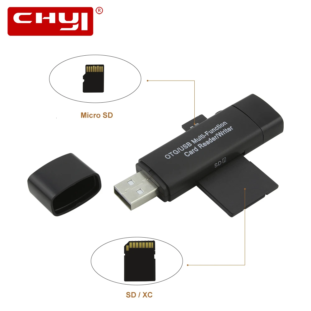 CHYI SD Card Reader Micro USB XD Adapter OTG Multi-function Cardreader Smart Memory 2.0 | Компьютеры и офис