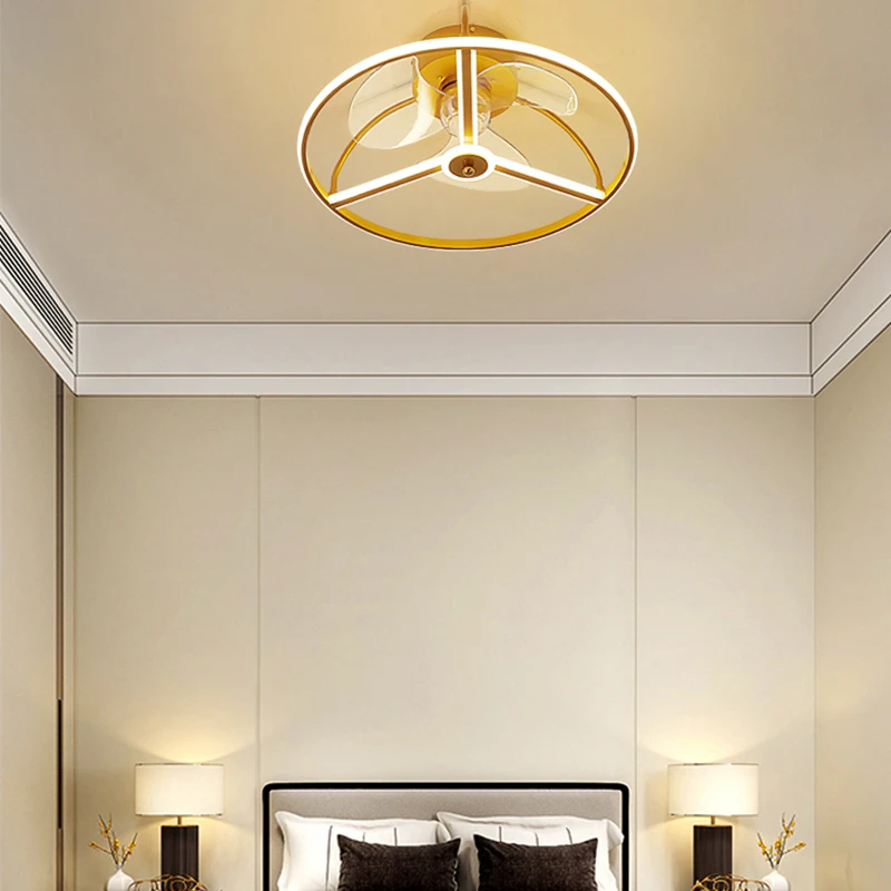 

LED Ceiling Fan Lamp Modern Minimalist Ceiling Lamp Dining Room Bedroom Living Room Lamp Round Fan Light