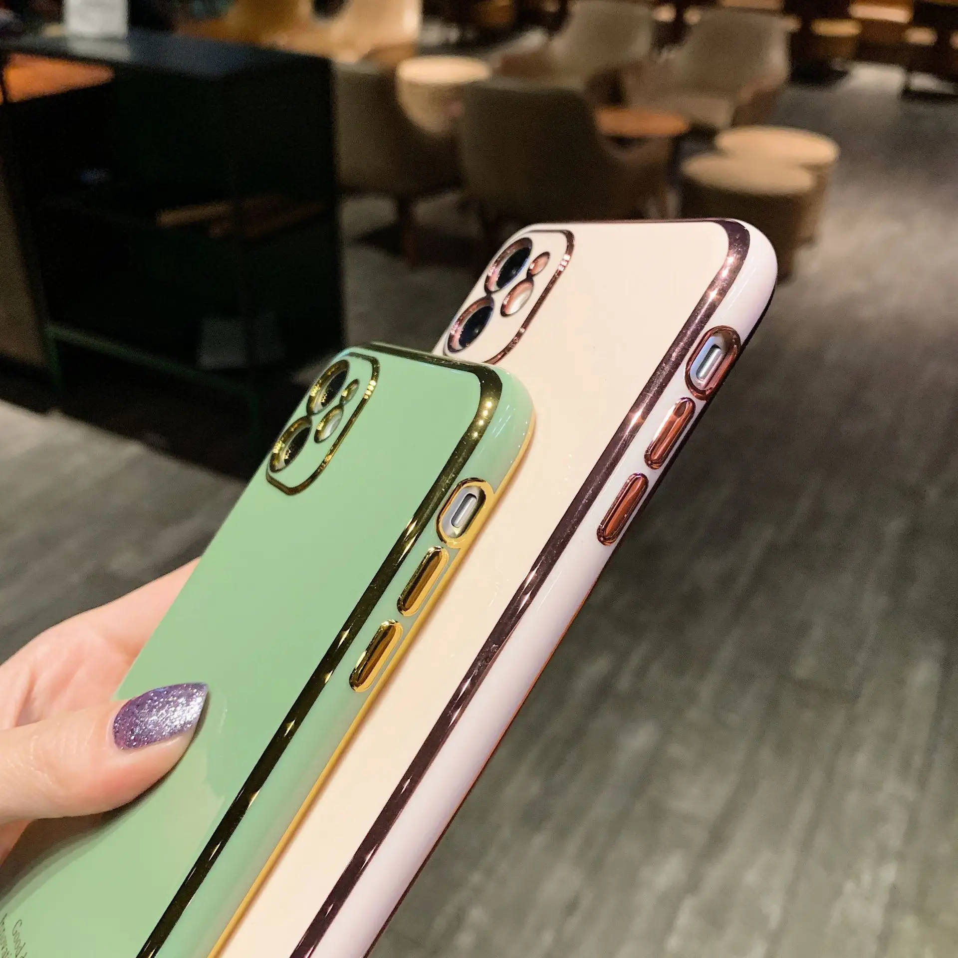 

100Pcs Camera Lens Protection Case For iPhone 12 Mini 11 Pro Max XR XS Max 8 7 6 Plus SE2 Soft Solid Color Letters Plating Cover