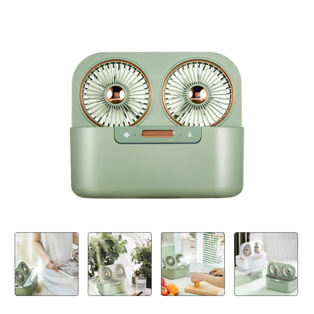 

1 комплект, маленький Настольный увлажнитель-вентилятор с двумя лезвиями