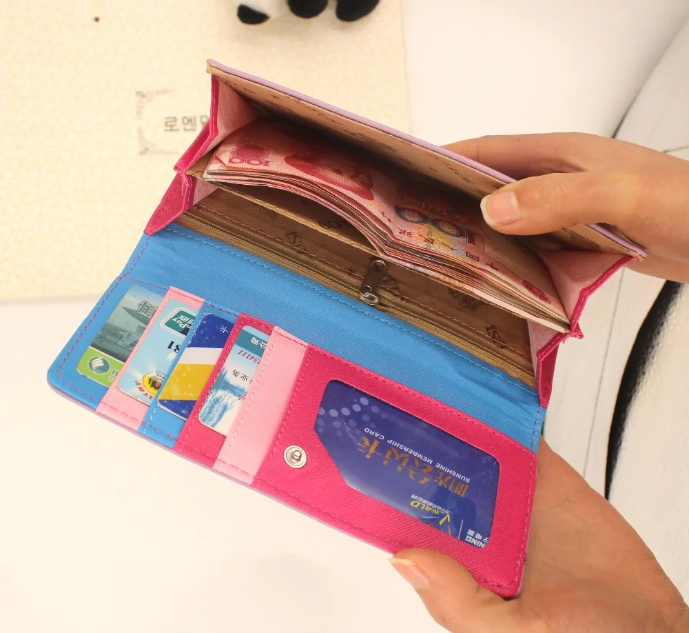 Женский кошелек из искусственной кожи с рисунком на застежке 20 # | Багаж и сумки