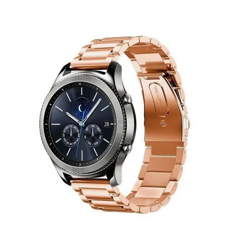 rose gold Ремешок из нержавеющей стали gear S3 для samsung Galaxy watch 46 мм/42 мм/active 20 мм 22 мм ремешок для часов huawei gt amazfit bip - Цвет ремешка: rose gold