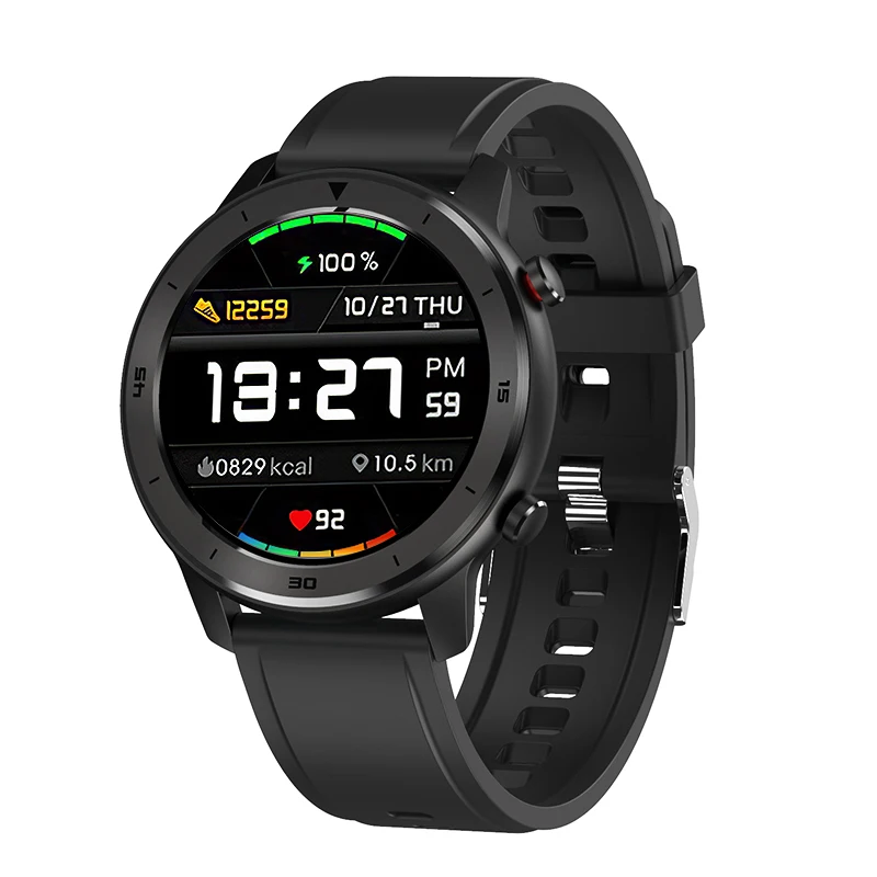 Black Silicone DT NO.1 DT78 Круглые сенсорные элементы управления Smart Watch 14 Мульти циферблаты Smartwatch Браслет Фитнес-трекер Мужчины Женщины Носимые устройства Группа Монитор сердечного ритма Информация Push-напоминание - Цвет: Black Silicone