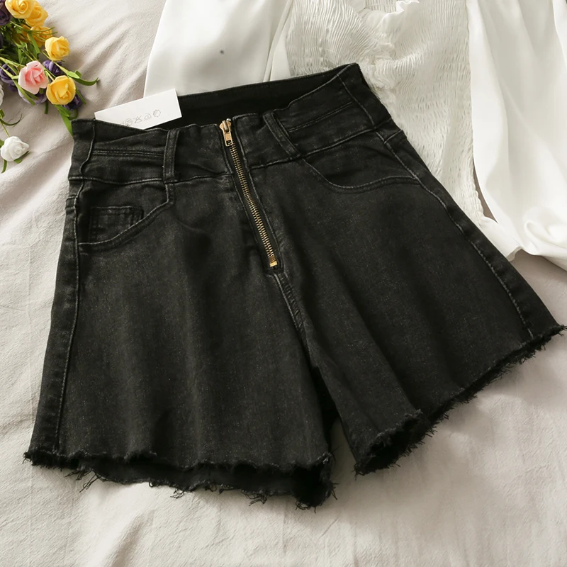 

Женские джинсовые шорты, Новинка осени 2020, облегающие свободные широкие штаны с завышенной талией, популярные брюки Xuan Ya с потертостями в ст...