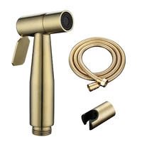 gold 304 stainless steel brushed handheld bidet sprayer for toilet pressure control feminine wash faucet bathroom fixture tools