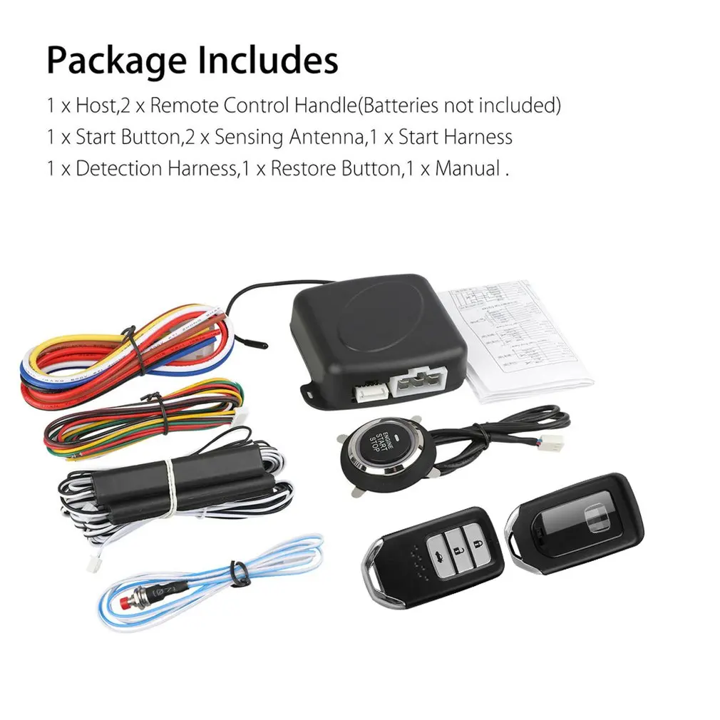 

Original Car Keyless Entry System One Button Universal Start Vibration Alarm Pke 12V Remote Control Induction Starter