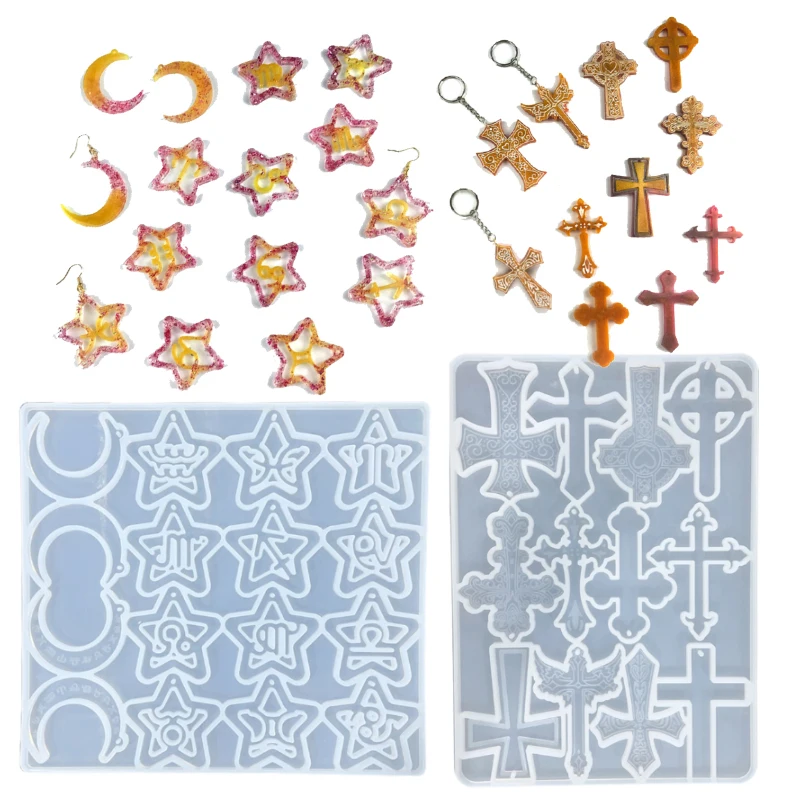 

Крест Подвески эпоксидная смола, форма 12 Созвездие брелок серьги силиконовая форма «сделай сам» ремесла Ювелирные изделия ожерелье Литье и...