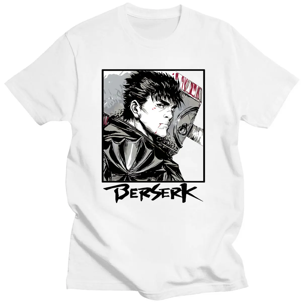 

Anime Berserk Round Neck Swordsman Gatsu T-shirt Hipster Black Men's Novelty Short Sleeve Tshirt Vintage Hot Sale Manga Clothes