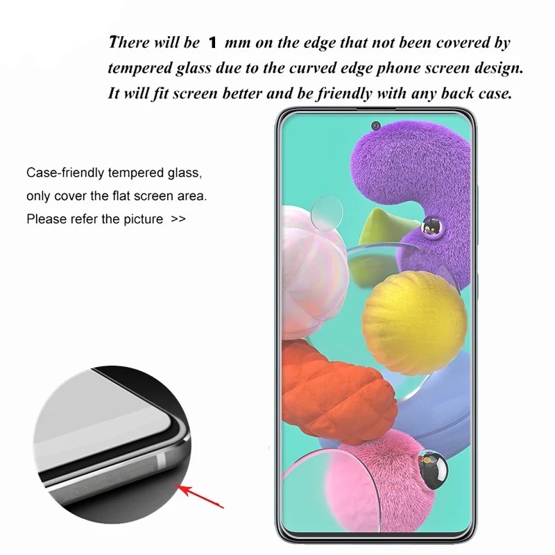 Защитное стекло для экрана Samsung Galaxy A51 A71 A11 A41 A01 защитная пленка Закаленное