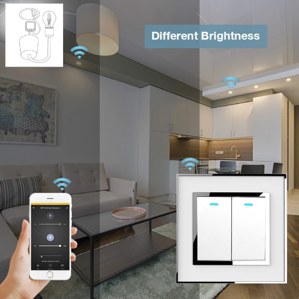 Умный диммер Tuya Esp8266 модуль переключателя с Wi Fi 10 А работает Alexa Echo Google