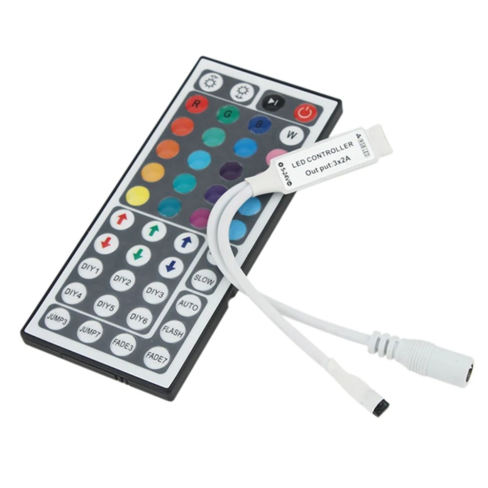 

NEW Mini 44 Key IR Remote Controller Led Dimmer 6A With Receiver For RGB 3528 5050 SMD LED Light Strip DC12V